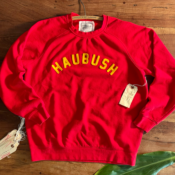 Mens Raglan Fleece Red x Haubush